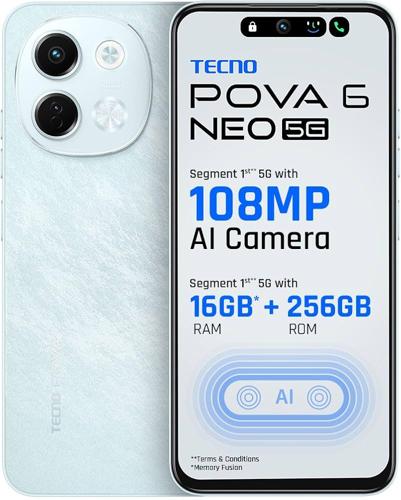 Tecno POVA 6 NEO 5G - AZURE SKY, 8GB 256…